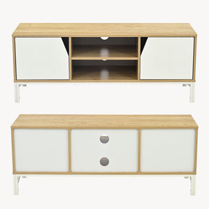 Mueble de televisión Kerrköndam 120x40x46 cm aspecto roble/blanco [en.casa]