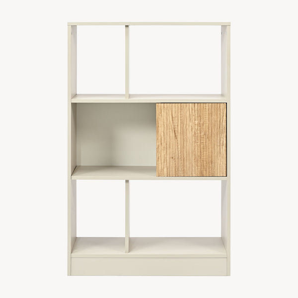 Estantería Karena 112x70x30 cm Crema blanca/Aspecto roble [en.casa]