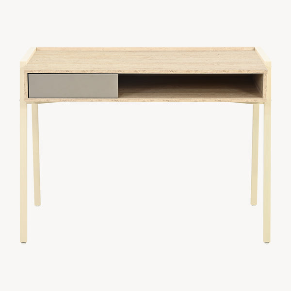 Escritorio Boderas 107x55x78 cm Beige/Travertino [en.casa]