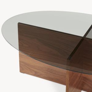 Mesa de centro Viroya 100x60x36 cm aspecto nogal/Gris [en.casa]