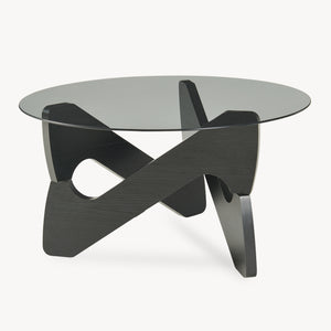 Mesa de centro Reypio Ø70x35 cm Negro/Gris [en.casa]
