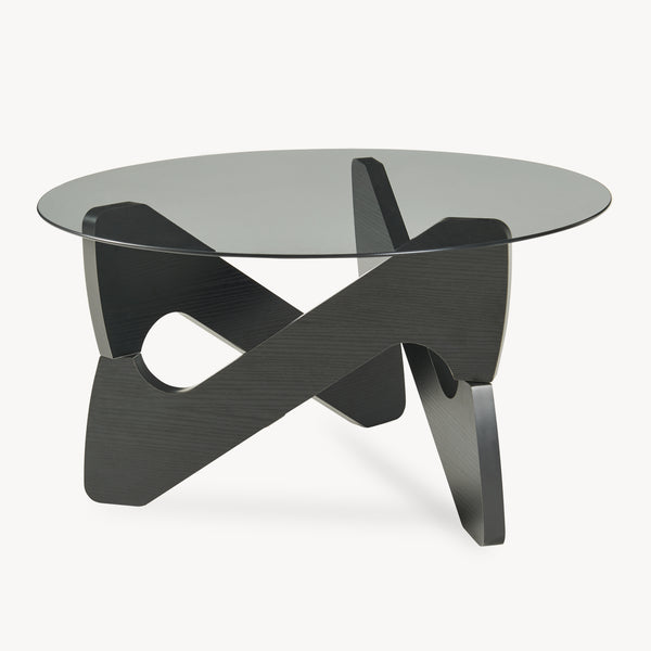 Mesa de centro Reypio Ø70x35 cm Negro/Gris [en.casa]