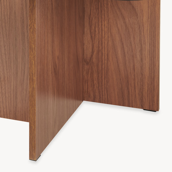Mesa de centro Benexjö con tablero de vidrio 70x70x36 cm aspecto nogal/Gris [en.casa]