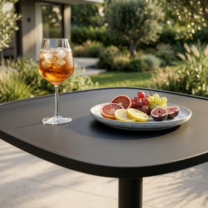 Mesa bistró de exterior Foggia 75x70x70 cm acero gris antracita [casa.pro]