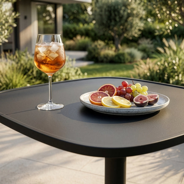 Mesa bistró de exterior Foggia 75x70x70 cm acero gris antracita [casa.pro]