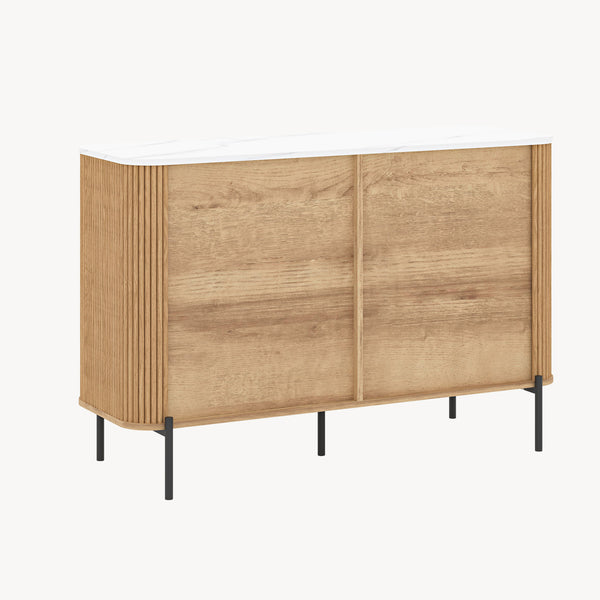 Cómoda Kokunse con 6 cajones 120x42x78 cm aspecto roble [en.casa]