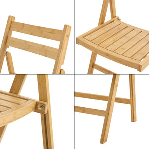 Silla plegable Gran de bambú en set de 2 [en.casa]