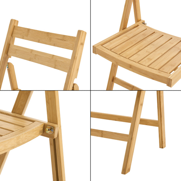 Silla plegable Gran de bambú en set de 2 [en.casa]