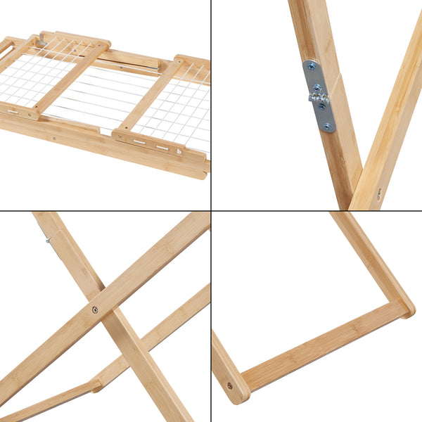 Tendedero plegable Fakala 154x59x82 cm Bambú [en.casa]