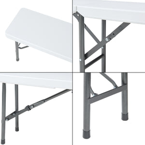 Conjunto de banco plegable Ljusnarsberg 2 piezas Blanco [en.casa]