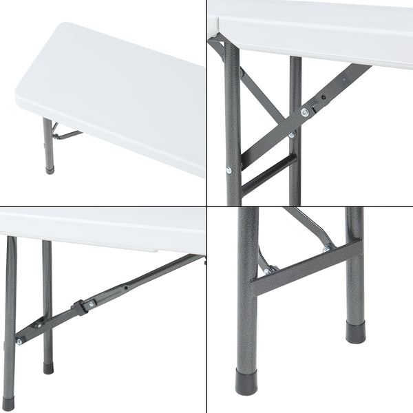 Conjunto de banco plegable Ljusnarsberg 2 piezas Blanco [en.casa]