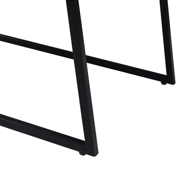 Mesa de comedor Hyllestad juego de 2 negro/efecto hormigón [en.casa]