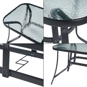 Conjunto de muebles de jardín Aradeo de 7 piezas en negro [casa.pro]