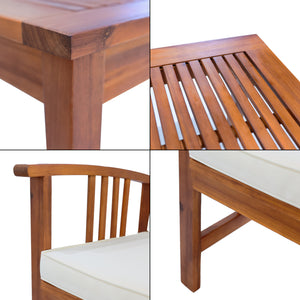 Conjunto de muebles de jardín Brissogne de 4 piezas, madera de acacia con certificación FSC® [en.casa]