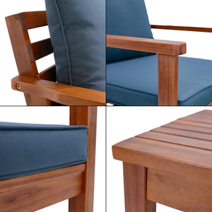 Conjunto de muebles de jardín Brittoli de 4 piezas. Madera de acacia con certificación FSC® [en.casa]