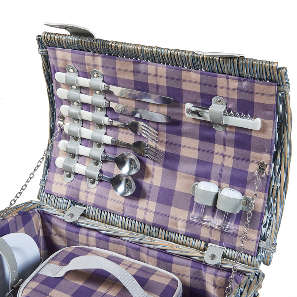 Cesta de picnic Folldal para 2 personas 40x28x25 cm [casa.pro]