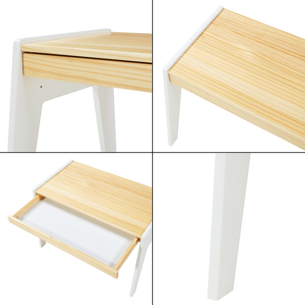 Escritorio infantil con silla Skinnskatteberg Madera/Blanco [en.casa]