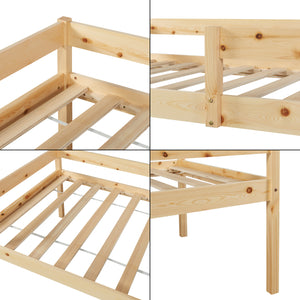 Cama doble para niños Sonkajärvi con colchón 90x200cm natural [en.casa]