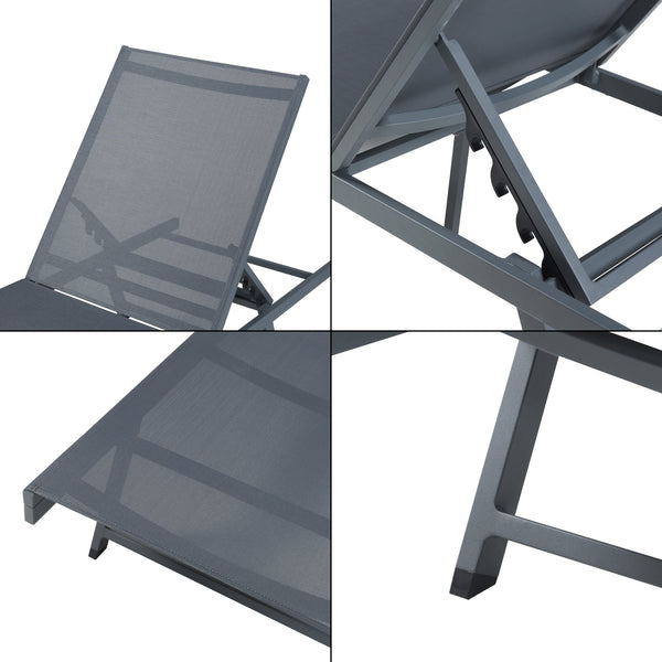 Conjunto de tumbonas Baragiano 3 piezas aluminio [casa.pro]