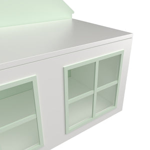Caja de juguetes Vipsali 56x60x33 cm Verde menta/Blanco [en.casa]