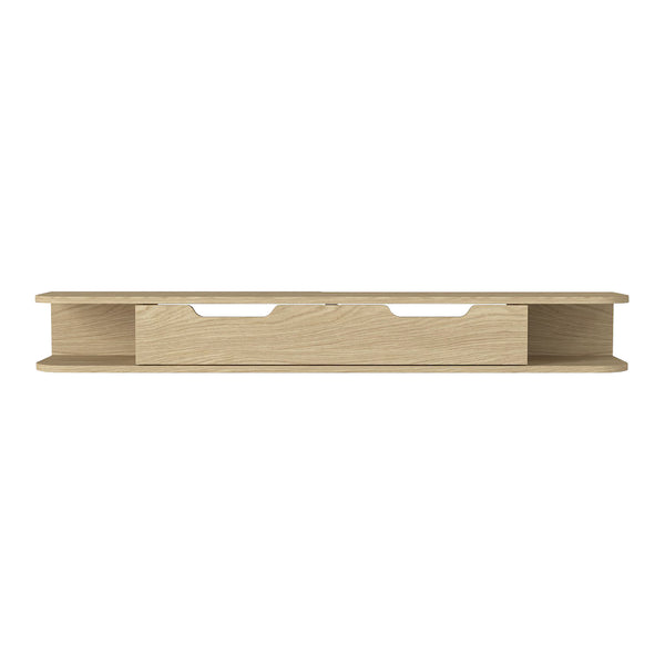 Mueble bajo de TV colgante Karjali 150x30x19 cm aspecto roble [en.casa]
