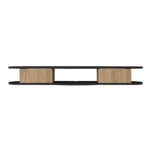 Mueble bajo de TV colgante Nyskiri 150x35x19 cm Antracita/Aspecto roble [en.casa]