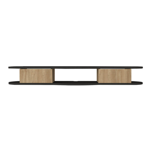 Mueble bajo de TV colgante Nyskiri 150x35x19 cm Antracita/Aspecto roble [en.casa]
