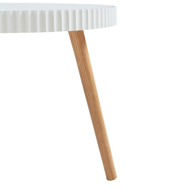 Mesa auxiliar Bongard Ø50x45 cm Blanco [en.casa]