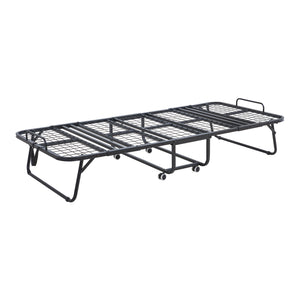 Cama plegable de metal Borjavle con colchón 200x90cm Negro [en.casa]
