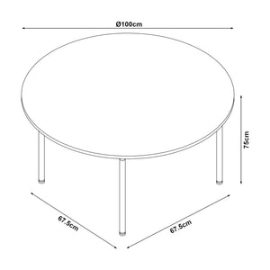 Grupo de comedor Hemnes 5 piezas redonda marrón claro [en.casa]