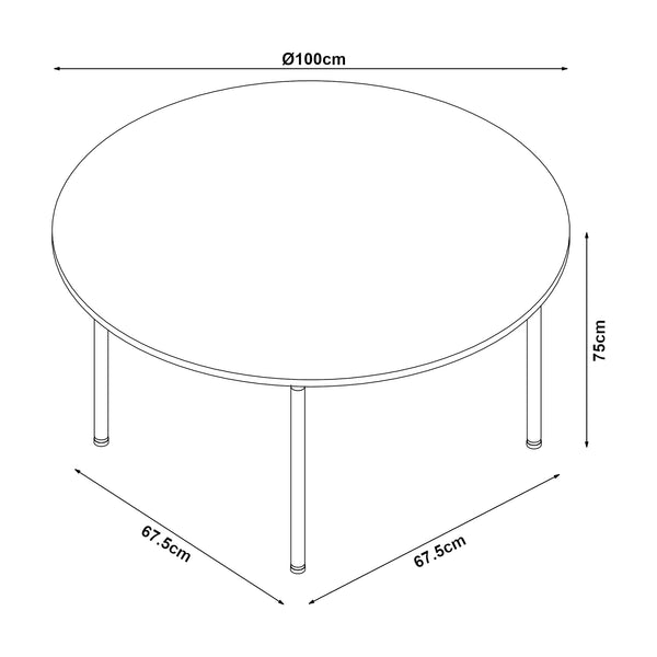 Grupo de comedor Hemnes 5 piezas redonda marrón claro [en.casa]