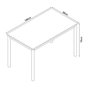 Grupo de comedor Lindesberg de 5 piezas con tablero rectangular Gris/Marrón claro [en.casa]