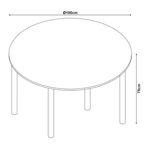 Grupo de comedor Lindesberg de 5 piezas con tablero de mesa redondo Gris/Marrón claro [en.casa]