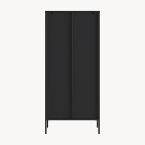 Vitrina Vinterhavn 180x80x35 cm Acero Negro [en.casa]