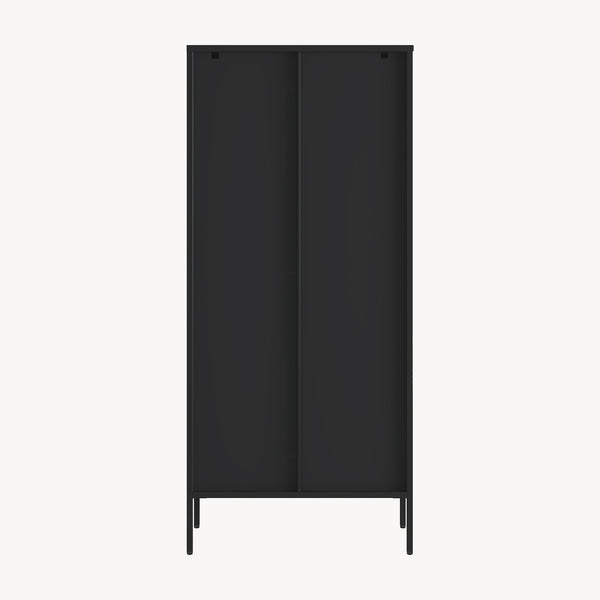Vitrina Vinterhavn 180x80x35 cm Acero Negro [en.casa]