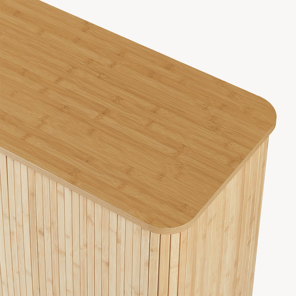 Aparador Nordkapp con 2 puertas bambú pino 100x40x80cm - Natural [en.casa]