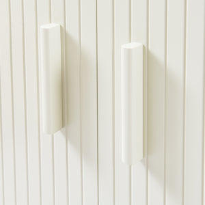 Aparador Ferrersp con 2 puertas 80x80x40 cm aspecto roble/color arena [en.casa]