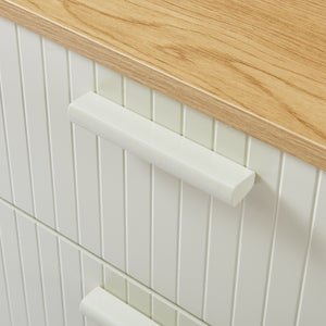 Cómoda Ferrersp con 3 cajones 70x60x40 cm aspecto roble/color arena [en.casa]