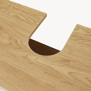 Mueble bajo lavabo Ferrersp 80x60x35 cm efecto roble/color arena [en.casa]