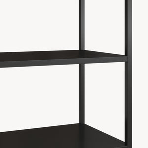 Estantería de pie Hailuoto de 4 niveles acero 180x80x40cm - Negro mate [en.casa]