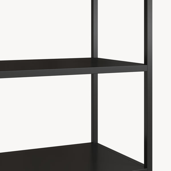 Estantería de pie Hailuoto de 4 niveles acero 180x80x40cm - Negro mate [en.casa]