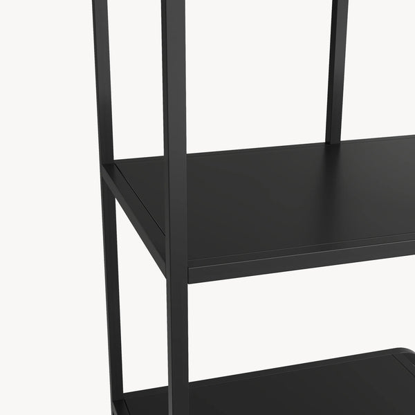 Estantería Færder de acero 145x76x33 cm negro [en.casa]