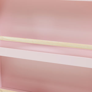 Estantería infantil Virer de 3 niveles 78x60x18cm - Rosa/Natural [en.casa]