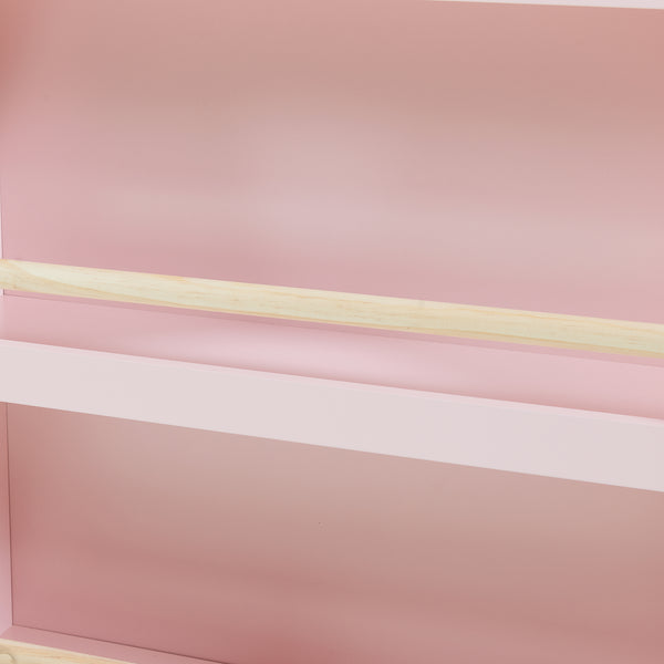 Estantería infantil Virer de 3 niveles 78x60x18cm - Rosa/Natural [en.casa]