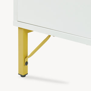 Mesa de centro Reyri 80x45x42 cm Blanco/Dorado