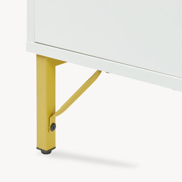 Mesa de centro Reyri 80x45x42 cm Blanco/Dorado