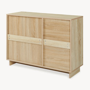 Aparador Kenta 100x35x72 cm aspecto roble Sonoma/Blanco [en.casa]