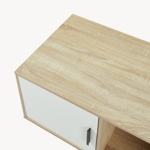Mesa de centro Kenta 80x45x40 cm aspecto roble Sonoma/blanco [en.casa]