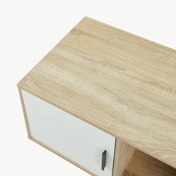Mesa de centro Kenta 80x45x40 cm aspecto roble Sonoma/blanco [en.casa]