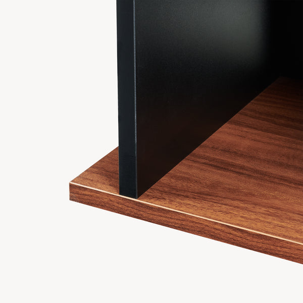 Mesa auxiliar Trond 50x33x29 cm Negro/Aspecto nogal [en.casa]